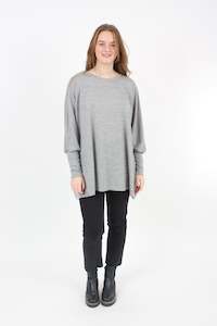 Alexa Top Long - Merino - Grey Marl - pre order