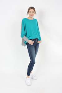 Alexa Top - Merino - Reversible Teal/Grey - Grey Cuff pre-order