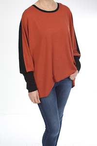 Alexa Top - Merino - Reversible Black/Rust -Pre-Order