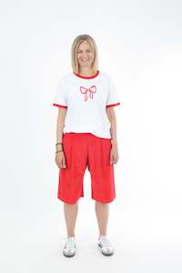 Corduroy Shorts: Corduroy Shorts long - Red - Pre-Order