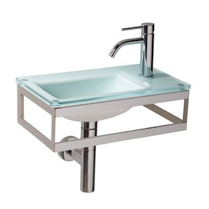 Compact Glass Basin 45cm, Green Ice