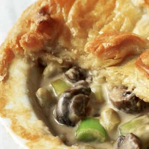 Mushroom, Kumara And Leek Pie