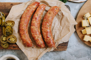 Pre-cooked Beef, Double Jalapeño & Cheese Kranksy (500gm) - Waipawa Butchery