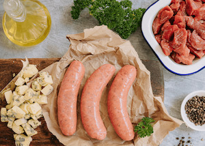 Beef & Blue Cheese GF (x6 Sausages) - Waipawa Butchery