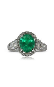 Jewellery: 18ct white gold emerald and diamond dress ring from Walker and Hall Jeweller - Walker & Hall