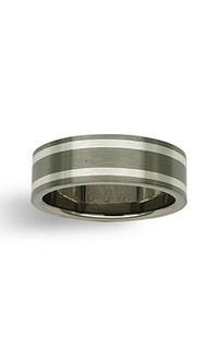 Titanium and sterling silver men's ring from Walker and Hall Jeweller - Walker & Hall