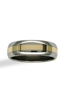 Titanium and 9ct yellow gold men's ring from Walker and Hall Jeweller - Walker & Hall