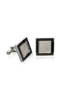 Stainless steel geometric design cufflkinks from Walker and Hall Jeweller - Walk…