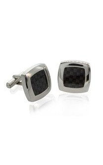 Stainless steel checker board cufflinks from Walker and Hall Jeweller - Walker & Hall