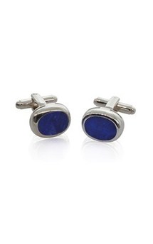 Sterling silver and lapis oval cufflinks from Walker and Hall Jeweller - Walker & Hall