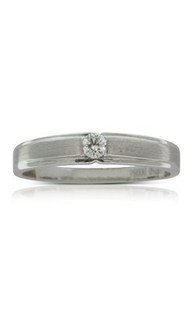 18ct white gold .08ct diamond couple ring - ladies from Walker and Hall Jeweller…