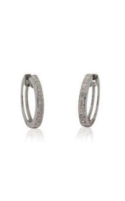 Jewellery: 9ct white gold .10ct diamond hoop earrings from Walker and Hall Jeweller - Walker & Hall