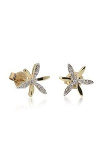 Jewellery: 9ct yellow gold .02ct diamond flower studs from Walker and Hall Jeweller - Walker & Hall