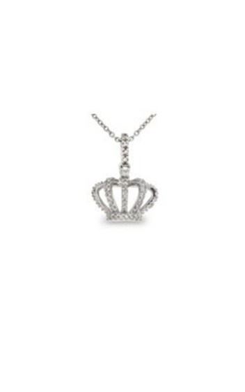 9ct white gold diamond set crown pendant from Walker and Hall Jeweller - Walker & Hall