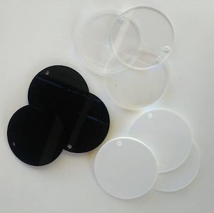 Acrylic Blank Discs, Flat Round, for DIY Keychains or tags (set of 20) - Walmont