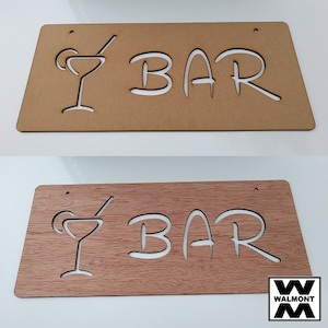 Wooden Sign BAR - Walmont