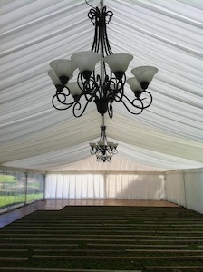 Marquee and tent hiring: Chandelier – Modern Chrome