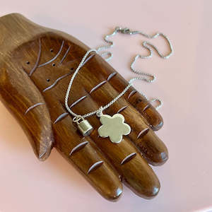 Penny Foggo - Silver Flower and Barrel Lock Necklace