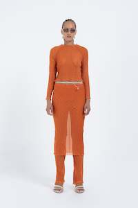 Arthur Apparel Tube Skirt - Orange Croc