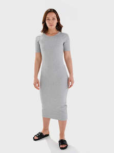 Father Rabbit Rib Tee Dress -  Grey Marle