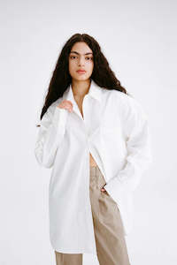 Friend of Audrey Signature Cotton Shirt - White