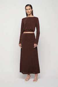 Clothing: Friend of Audrey Wiltshire Jersey Tie Top - Dark Coffee