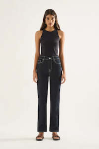 Outland Denim Zoe High Straight Crop Jean - Rinse