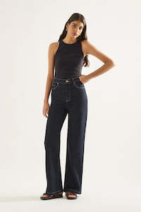 Outland Denim Ellie High Wide Leg Jean - Rinse