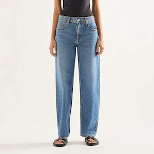 Outland Denim Avril Low Slouchy Wide Leg Jean - Moment Mid Blue