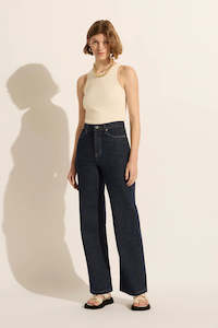 Outland Denim Ellie High Wide Leg Jean - Stellar