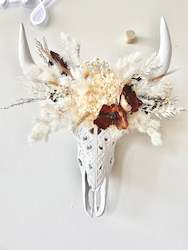 Boho Bull Skull Arrangement