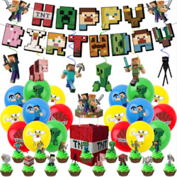 Automotive component: Minecraft pixel Balloons Birthday Party Decoration Balloon Party Birthday