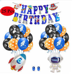 Automotive component: 25PCS/SET Space Astronaut Rocket Latex Wave Point Balloon  Children's Birthday