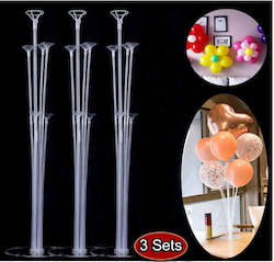 Automotive component: 3 Sets of Balloon Table Stand Kit rack (8Sticks 7 Cups 1 Base) Birthday Wedding