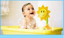 Sunflower Shower Water Squirt Baby Bath Toys for Kids Children (Yellow)