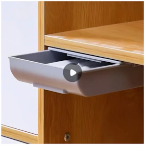 Under Desk Drawer,Self Adhesive Pen Pencil Tray, Hidden Under Table Storage Box