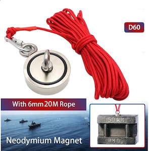 Strong magnetic salvage Double Side Magnet with Rope Powerful Magnet for Fishing