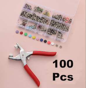 Multicolor Press Studs Buttons Rings Snap Fasteners Grommet Tool Kit with Pliers