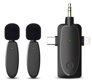 Automotive component: 3 in 1 Mini Microphone Wireless Lavalier Microphones 2.4G Cordless Double Mics