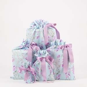 Bag or sack manufacturing - textile: Lavender Blue Reusable Gift Bag Set of 5 (SECONDS)