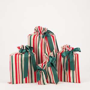 Christmas Stripes (Reusable Gift Bag Set)