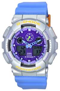 ACasio G-Shock Euphoria Analog Digital Blue Resin Strap Purple Dial Quartz GA-10…