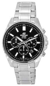 Casio Edifice Standard Chronograph Stainless Steel Black Dial Quartz EFV-650D-1A…