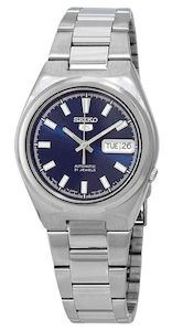 Watch: Seiko 5 Date-Day Stainless Steel Blue Dial 21 Jewels Automatic SNKC51J1 Men's Watch