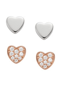 Watch: Fossil Earrings Heart Set