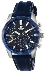 Watch: Casio Edifice Chronograph Leather Strap Solar EQS-930BL-2A EQS930BL-2 100M Men's Watch