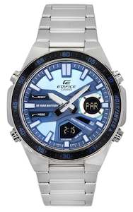 Casio Edifice Analog Digital Stainless Steel Blue Dial Quartz EFV-C110D-2B Men's Watch