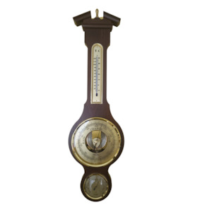 Watch: Traditional  Banjo Walnut 540 mm Weatherstation -3 in 1 - Hygrometer + Barometer + Thermometer