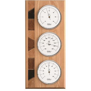 Stylish Beech Weather Station 3 in 1 - Hygrometer + Barometer + Thermometer