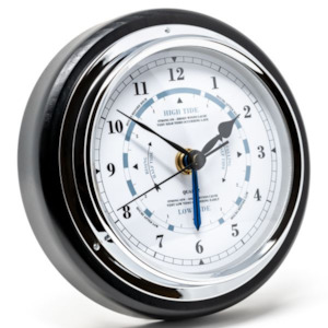 Popular Ebony & Chrome 170mm Tide Clock